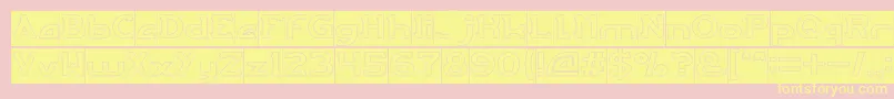 ARCADE Hollow Inverse-Schriftart – Gelbe Schriften auf rosa Hintergrund