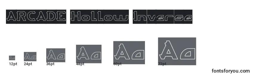 ARCADE Hollow Inverse Font Sizes