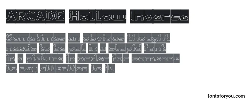 Überblick über die Schriftart ARCADE Hollow Inverse