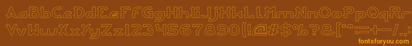 Lisätietoja ARCADE Hollow-fontista ARCADE Hollow-fontti – oranssit fontit ruskealla taustalla