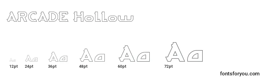 ARCADE Hollow Font Sizes