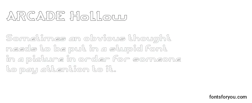 Review of the ARCADE Hollow Font