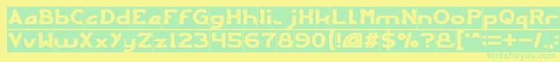 Czcionka ARCADE Inverse – zielone czcionki na żółtym tle