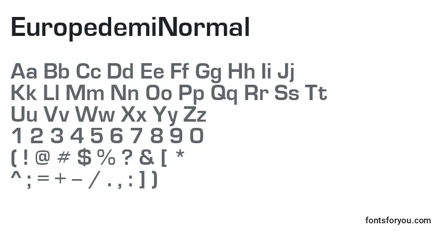 EuropedemiNormal Font – alphabet, numbers, special characters
