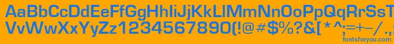 フォントEuropedemiNormal – オレンジの背景に青い文字