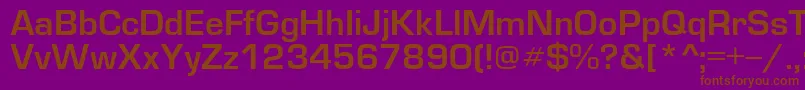 フォントEuropedemiNormal – 紫色の背景に茶色のフォント