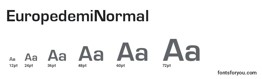EuropedemiNormal Font Sizes
