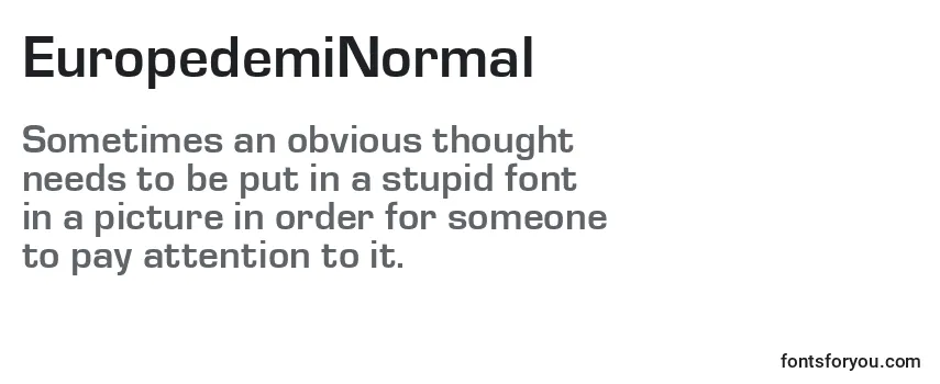 Review of the EuropedemiNormal Font