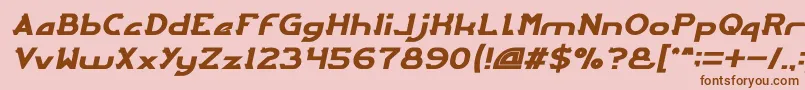 Fonte ARCADE Italic – fontes marrons em um fundo rosa