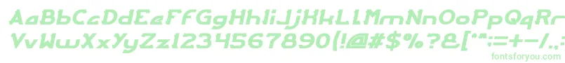 ARCADE Italic Font – Green Fonts on White Background