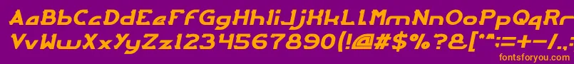 ARCADE Italic Font – Orange Fonts on Purple Background