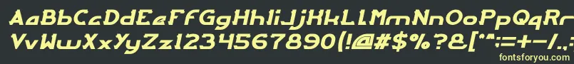 フォントARCADE Italic – 黒い背景に黄色の文字