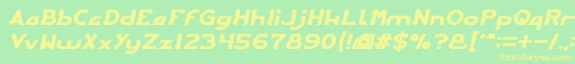 ARCADE Italic Font – Yellow Fonts on Green Background