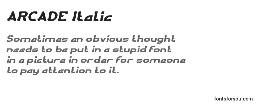Review of the ARCADE Italic Font