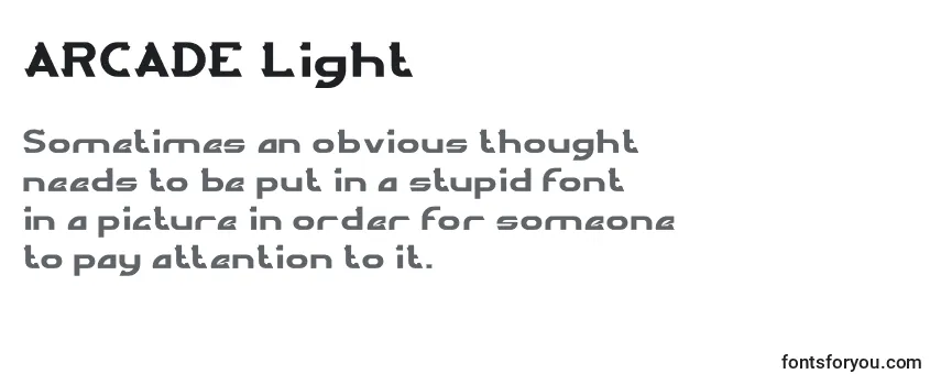 Review of the ARCADE Light Font