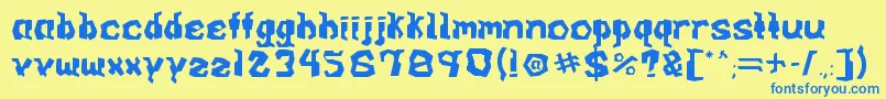 ARCADE v0 1 Font – Blue Fonts on Yellow Background