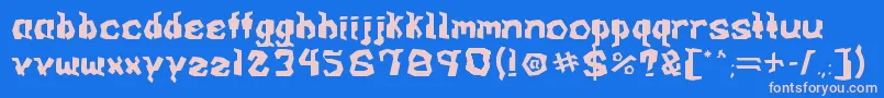 ARCADE v0 1-Schriftart – Rosa Schriften auf blauem Hintergrund