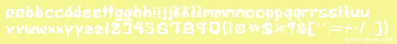 Weitere Informationen zur ARCADE v0 1-Schriftart ARCADE v0 1-Schriftart – Weiße Schriften auf gelbem Hintergrund