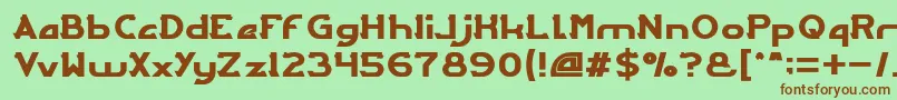 フォントARCADE – 緑の背景に茶色のフォント