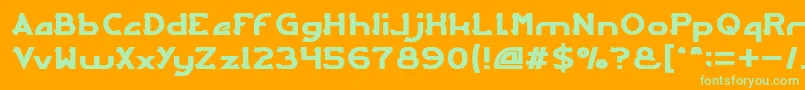 ARCADE Font – Green Fonts on Orange Background