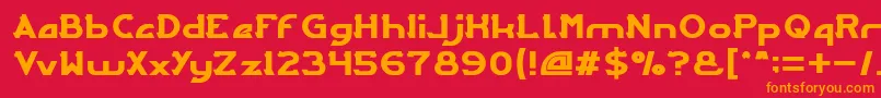 フォントARCADE – 赤い背景にオレンジの文字