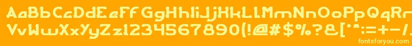 ARCADE Font – Yellow Fonts on Orange Background