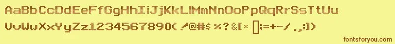 ARCADE Font – Brown Fonts on Yellow Background
