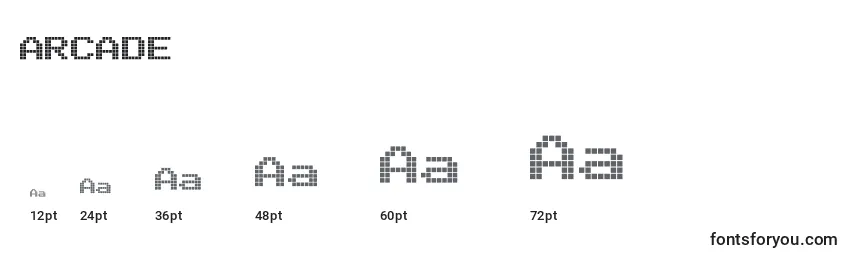 Размеры шрифта ARCADE (119854)