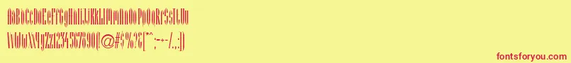 Arcadia Font – Red Fonts on Yellow Background