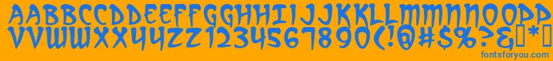 arcanum Font – Blue Fonts on Orange Background