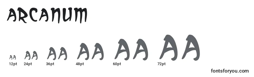 Размеры шрифта Arcanum (119857)