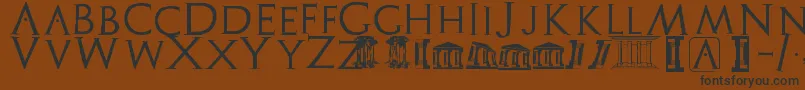 Archeologicaps-Schriftart – Schwarze Schriften auf braunem Hintergrund