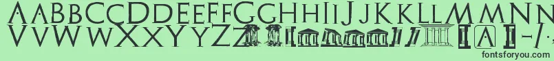 Archeologicaps Font – Black Fonts on Green Background