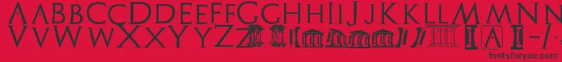 Шрифт Archeologicaps – чёрные шрифты на красном фоне
