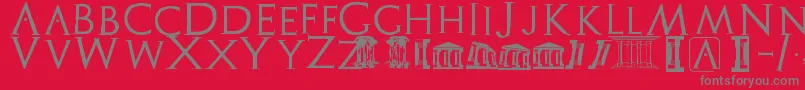Archeologicaps Font – Gray Fonts on Red Background