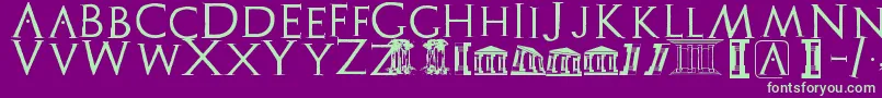 Archeologicaps Font – Green Fonts on Purple Background
