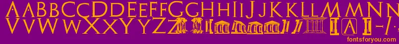 Archeologicaps Font – Orange Fonts on Purple Background