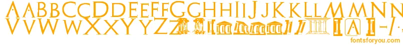 Archeologicaps Font – Orange Fonts on White Background