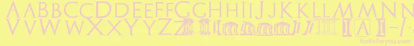 Archeologicaps Font – Pink Fonts on Yellow Background