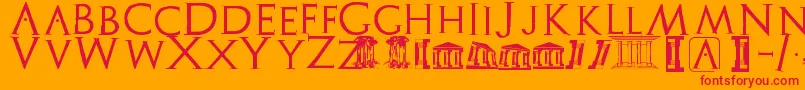 Archeologicaps Font – Red Fonts on Orange Background
