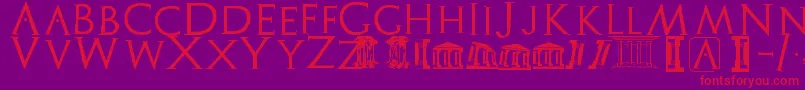 Archeologicaps Font – Red Fonts on Purple Background