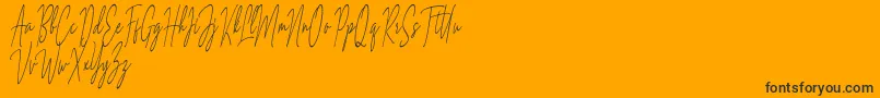 Archie Websters-Schriftart – Schwarze Schriften auf orangefarbenem Hintergrund