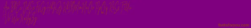 Archie Websters-Schriftart – Braune Schriften auf violettem Hintergrund