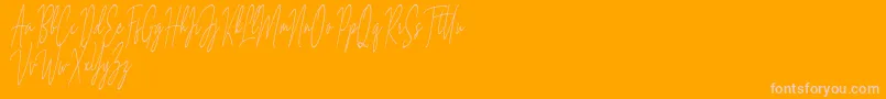 Archie Websters-Schriftart – Rosa Schriften auf orangefarbenem Hintergrund