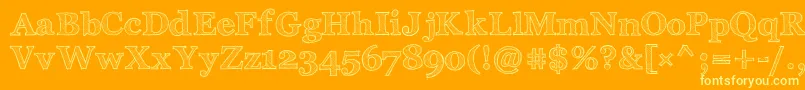 Archistico Bold-Schriftart – Gelbe Schriften auf orangefarbenem Hintergrund