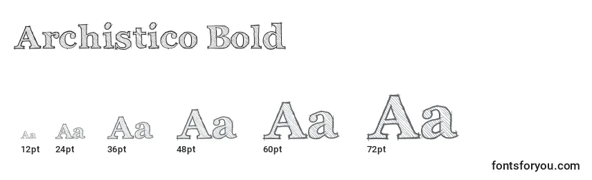 Размеры шрифта Archistico Bold