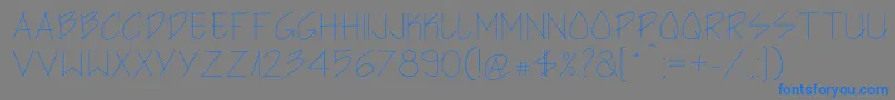 フォントArchitect s Hand – 灰色の背景に青い文字