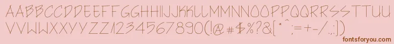 Architect s Hand Font – Brown Fonts on Pink Background