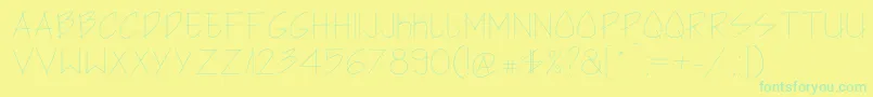 Architect s Hand Font – Green Fonts on Yellow Background