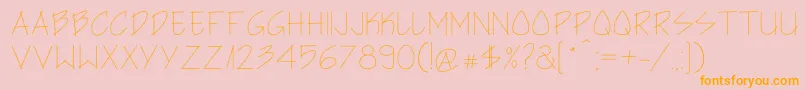 Architect s Hand Font – Orange Fonts on Pink Background